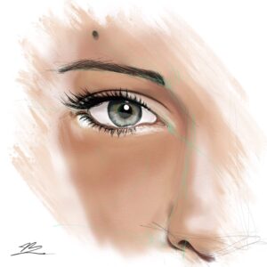 <span class="small">Peinture</span> Eye Angelina<span>40 x 40cm</span>