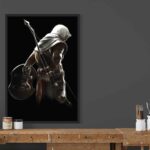 Portrait numérique abouti de Bayek de Siwa d'Assassin's Creed Origins, impression d'art sur Dibond finition mate par Jocelyn Bouget.