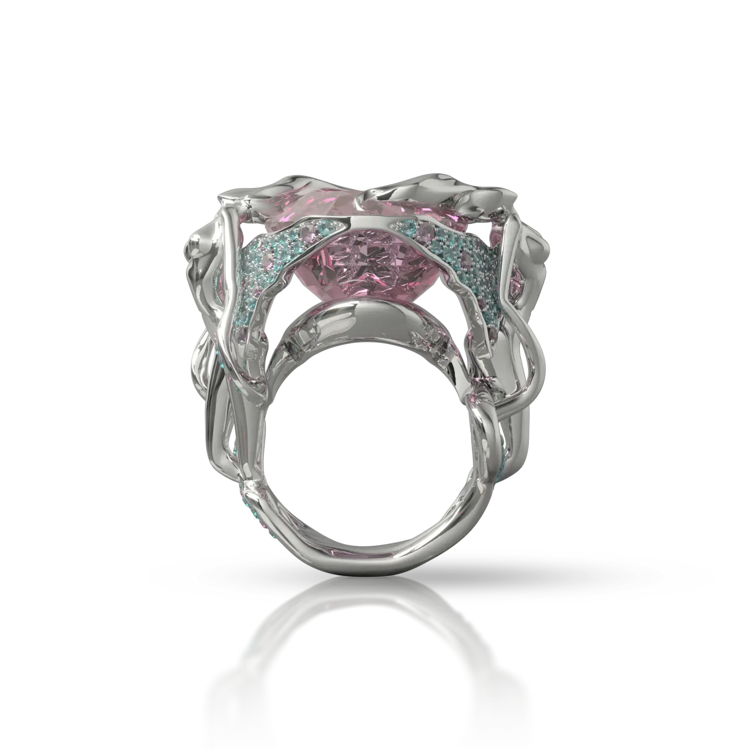 Bague Fairy Tale de Jocelyn Bouget : bague d'exception en or 18 carats, modélisation 3D, fonte à modèle perdu et sertissage par le joaillier Laurent Barateau (Reims). Pièce unique sur commande.