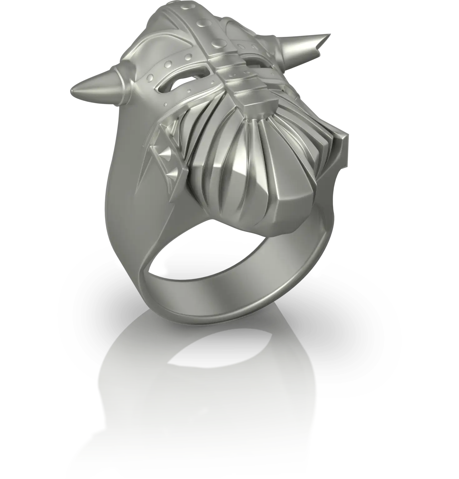Chevalière For Honor de Jocelyn Bouget : chevalière Fan Art en argent, motif inspiré de l'univers médiéval du jeu vidéo, modélisation 3D et impression haute précision par Sculpteo.