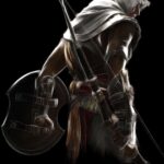 Portrait numérique abouti de Bayek de Siwa d'Assassin's Creed Origins, impression d'art sur Dibond finition mate par Jocelyn Bouget.